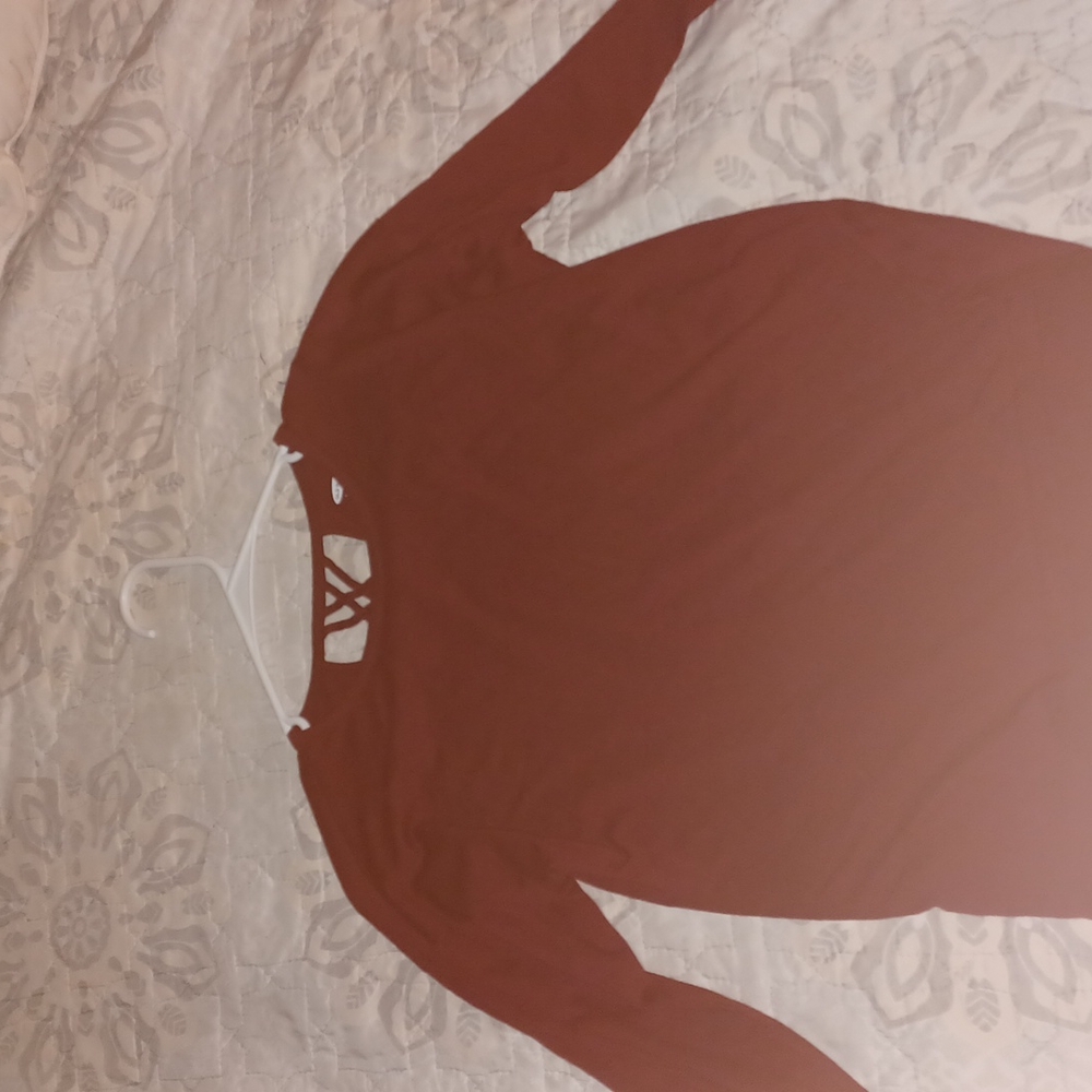 Red velvet long sleeve shirt